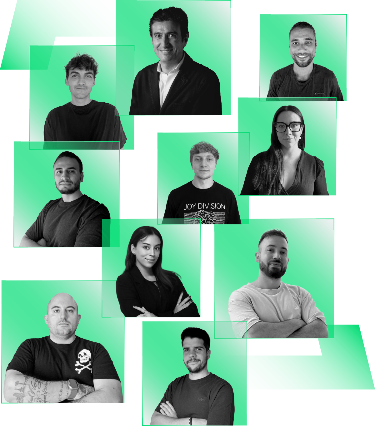 Collage de fotos del equipo de Shopimasters